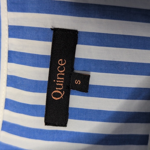 Quince Poplin Midi Striped Tunic Dress With Pockets Organic Cotton - Picture 4 of 7